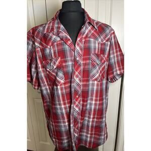 Wrangler‎ Men's Western Button Up Pearl Snap Shirt Size 2XL SS Red Multi